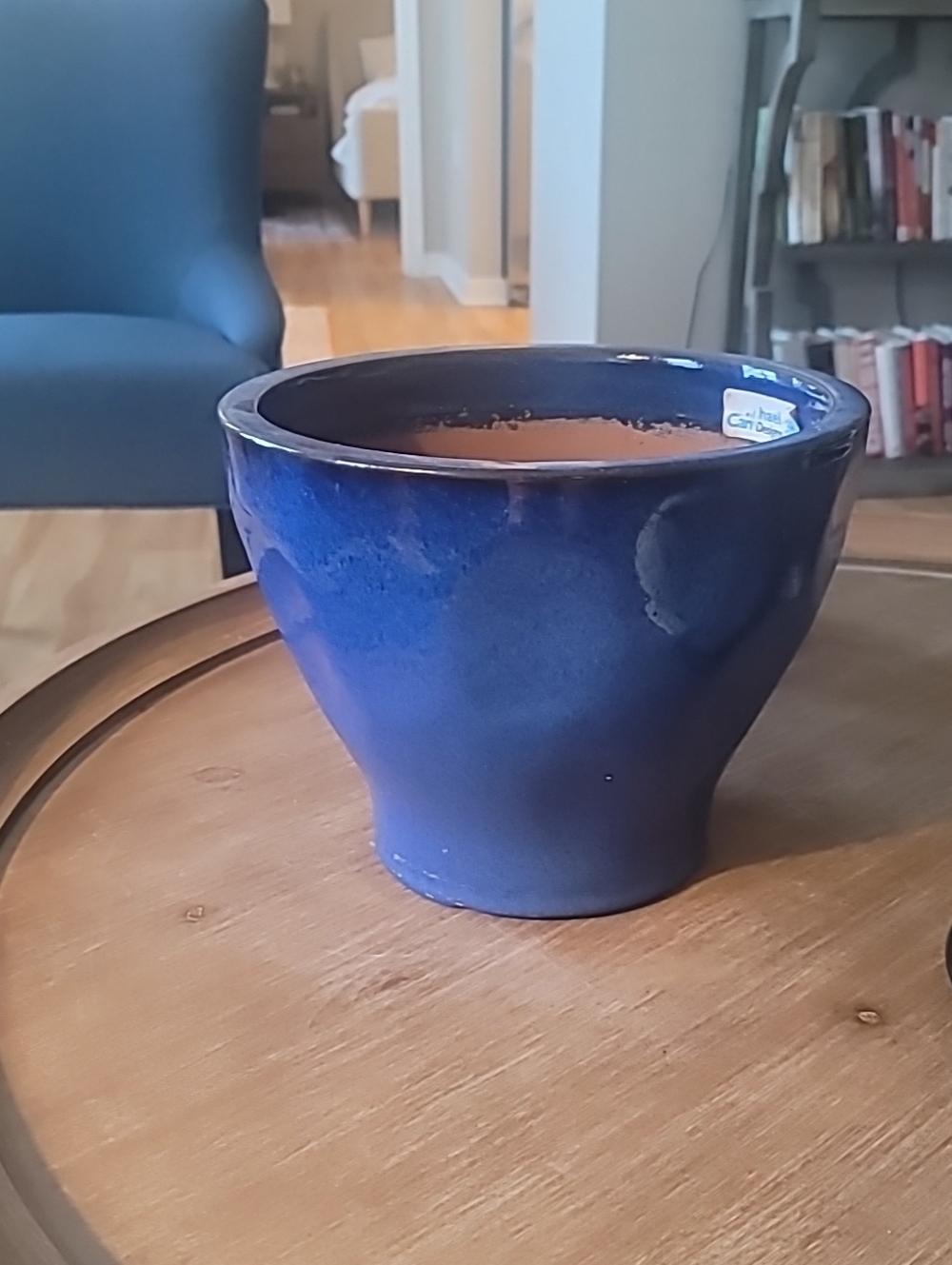 Ceramic Blue Planter Pot - Deep Blue Home Art
